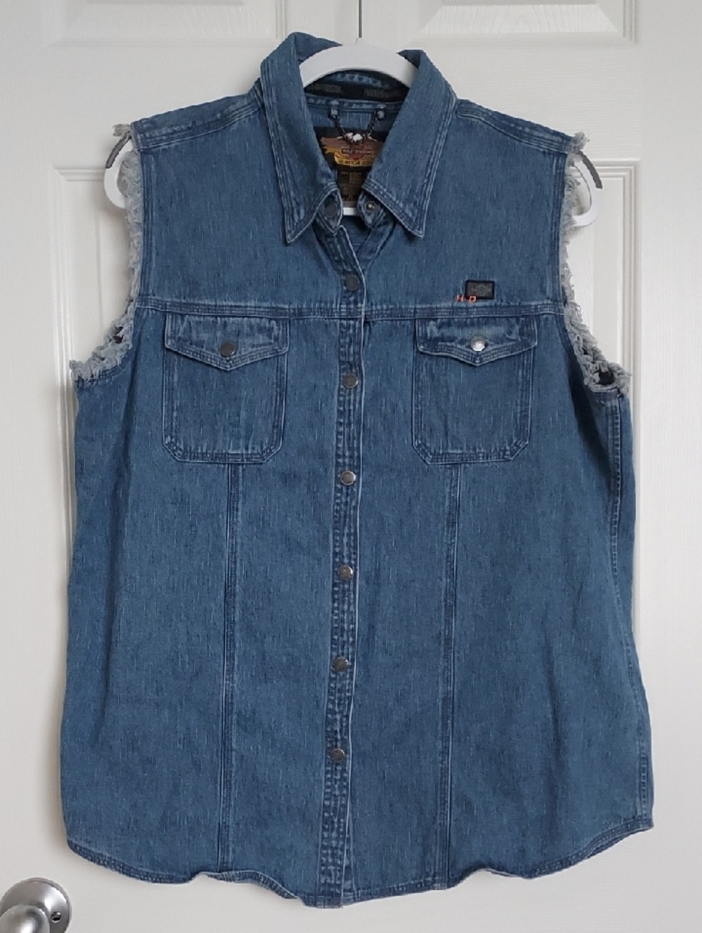 Harley-Davidson Sleeveless Blue Denim Top
